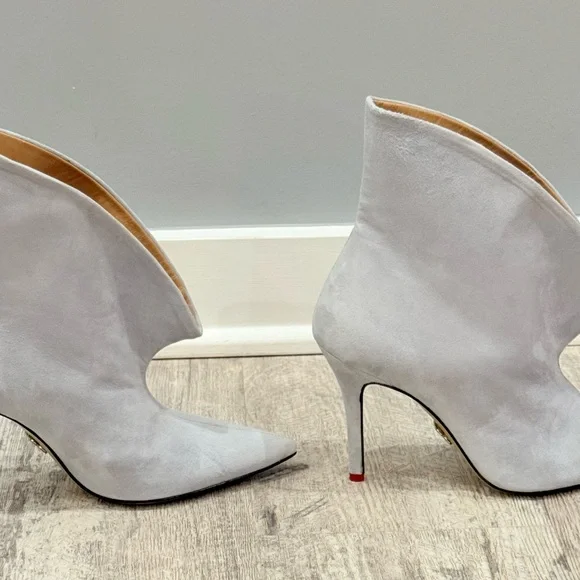 Beautiisole Chic Women's PowderBlue Heeled Boots, NEW - Picture 7 of 11